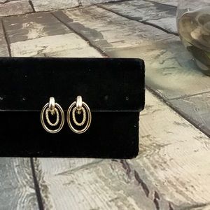 3/$20 Vintage JJG Double Loop Clip Gold Tone On Earrings